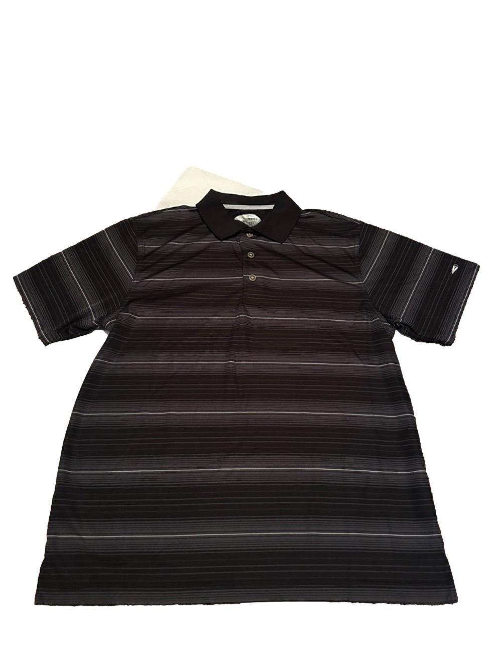 Grand Slam Polo Black Gray Stripe Large